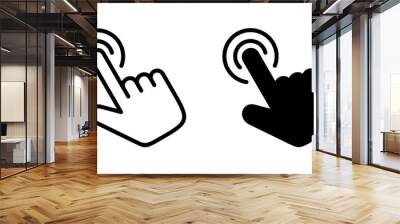 Hand cursor icon vector isolated on white background. Hand click icon. Finger pointer vector Wall mural