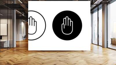 Hand icon vector isolated on white background. Hand gesture. hand stop Wall mural