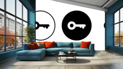 Key icon vector isolated on white background. Key vector icon. Key symbol. security Wall mural