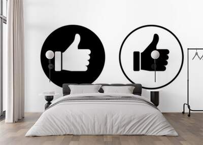 like icons set on white background. Thumbs up icon. social media icon Wall mural