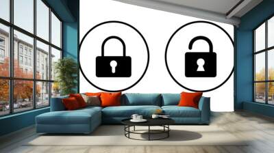 Lock icons set. Encryption icon. Security symbol. Secure. Private Wall mural