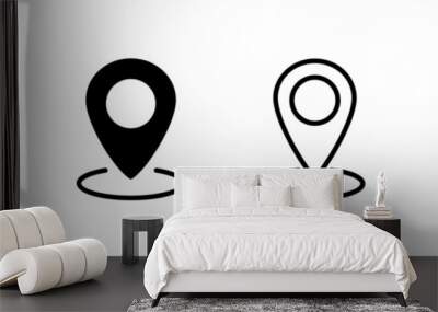 Pin icon vector isolated on white background. Location icon. Map pointer icon. Point. Locator. Address Wall mural