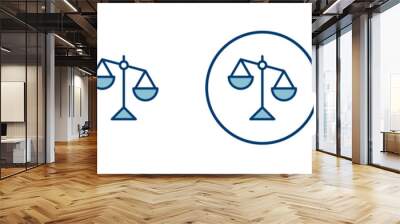 Scales icon vector isolated on white background . Law scale icon. Justice sign Wall mural