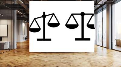 Scales icons set. Law scale icon. Scales vector icon. Justice Wall mural