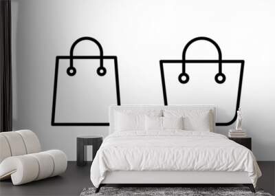 Shopping bag icon vector isolated on white background. Shopping bag vector icon. Basket icon Wall mural