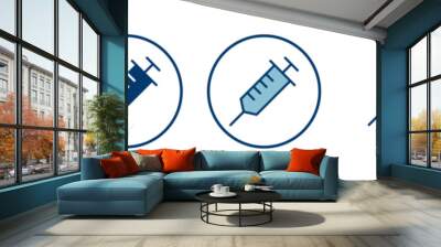 Syringe icon vector isolated on white background. injection icon Wall mural