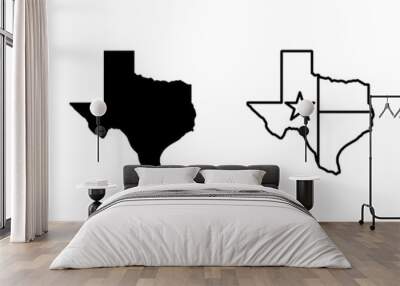 texas map icons set. texas map icon. texas symbol. Wall mural