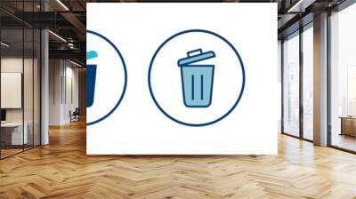 Trash icon vector isolated on white background. trash can icon. Delete icon vector Wall mural