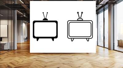 TV vector icons set. Television icon Wall mural