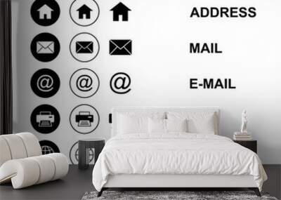 Web icon set. Business card contact information icon. Contact us icon set Wall mural