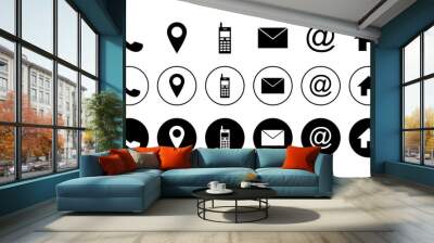 web icon set. business card contact information icons. contact us icon set Wall mural