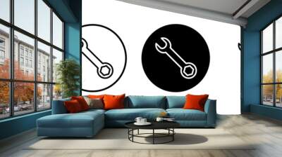 wrench icon vector isolated on white background. Wrench vector icon. Spanner symbol Wall mural