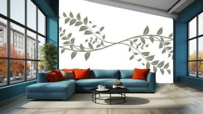 green decorative element on white background - decoration Wall mural