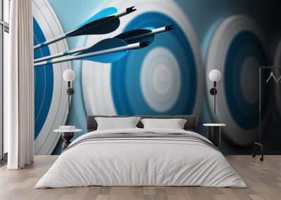 many blue targets and three arrows Wall mural