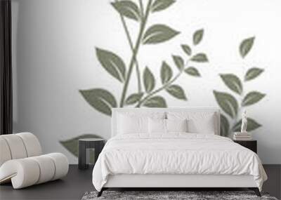 tree shape green branch and white background decoration Wall mural