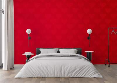 Bandeau avec un fond dégradé rouge avec des motifs en forme de coeur - Texture Saint-Valentin Wall mural