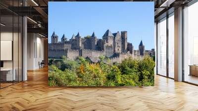 La Cité de Carcassonne depuis le Pont-Vieux Wall mural