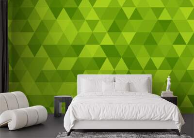 Seamless green abstract pattern. Geometric print composed of triangles and polygons. Background. Wall mural