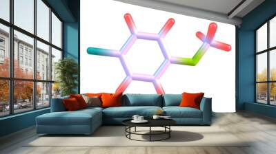 4-chloroanisole molecular structure isolated on white Wall mural