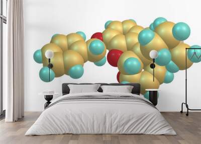 benzylmorphine molecular structure isolated on white Wall mural