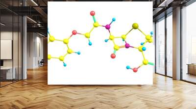 Ceftolozane molecular structure isolated on white Wall mural