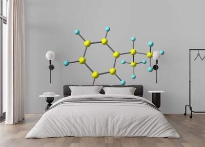 cumene molecule isolated on grey Wall mural