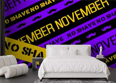 Vector illustration with black/violet/yellow rectangular background and phrases 