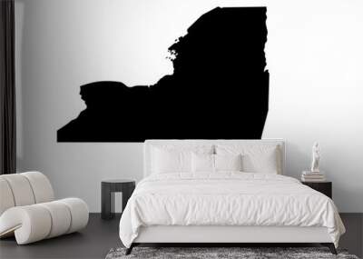 Vector isolated simplified illustration icon with black silhouette of New York map - state of the USA. White background Wall mural