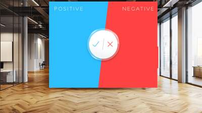 2 Step Positive Negative List Infographic Colorful Wall mural