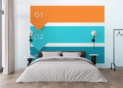 3 Step Arrow List Colorful Banners Infographic Diagram Wall mural