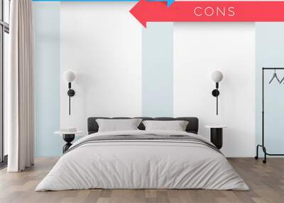 Arrows Red Blue Pros and Cons Comparison List Vector Wall mural