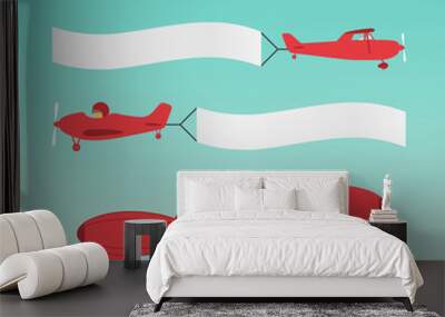 Plane Banners Wall mural