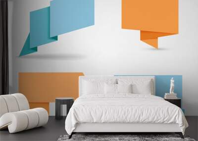 text boxes with realistic vector shadows 2 Wall mural