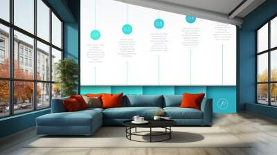 Vector Blue Infographic 3D Page Layout with Steps 1 to 5 Wall mural