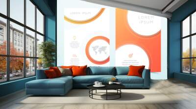 vector business orange 3d page template design Wall mural