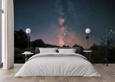 Milky Way On Mountain Refuge Wall mural