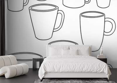 vector set of beverage cup Wall mural