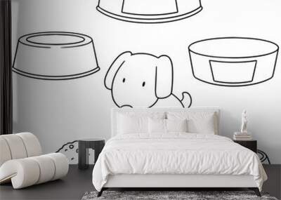 vector set of dog food bowl Wall mural