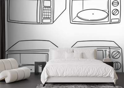 vector set of microwave oven Wall mural