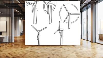 vector set of wind turbine Wall mural