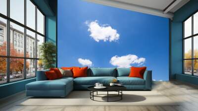 Beautiful blue sky with clouds Wall mural