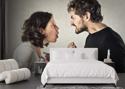 Arguing couple Wall mural