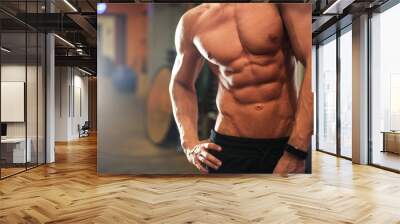 Fit and muscular body Wall mural