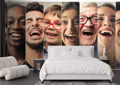 Laughing people Wall mural