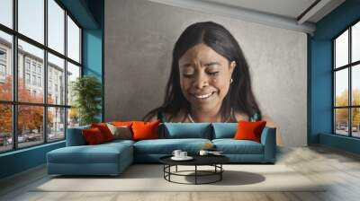 portrait of desperate black woman Wall mural