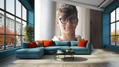 portrait of young man at home Wall mural