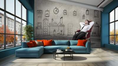 relaxed businessman Wall mural