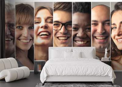 Smiling people Wall mural