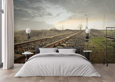 Solitary railway Wall mural