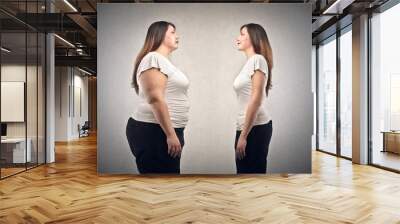 Weight loss before and after diet Wall mural